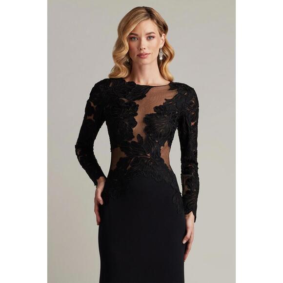 NEW, Tadashi Shoji Caselle Embroidered Illusion Bodice Gown Sz 8 #MD281 - Picture 2 of 11